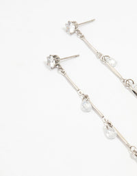 Silver Cubic Zirconia Droplet Drop Earrings - link has visual effect only
