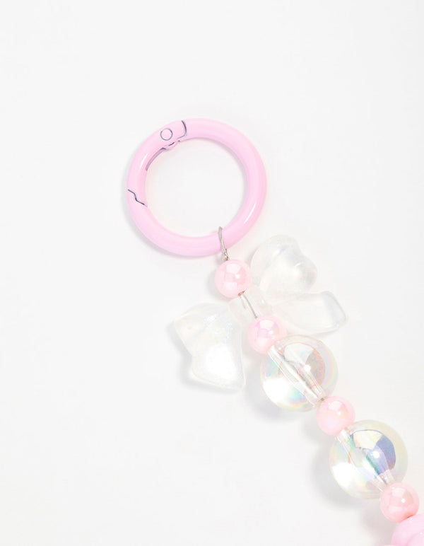 Pink  Cloud Bow Keychain