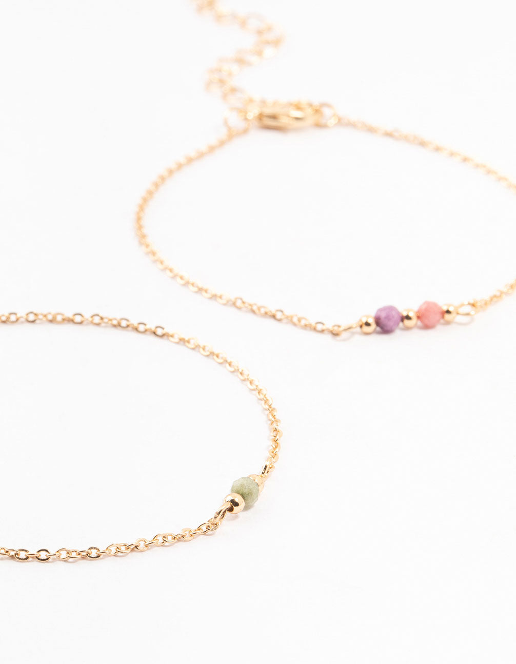 Gold Facet Beaded Bracelets 3-Pack