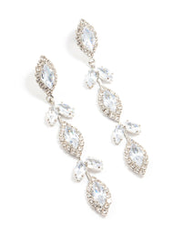 Silver Marquise Cubic Zirconia Leaf Drop Earrings - link has visual effect only