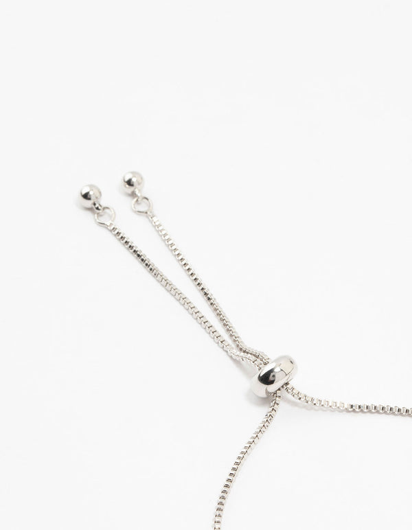 Silver Round Cubic Zirconia Halo Toggle Bracelet