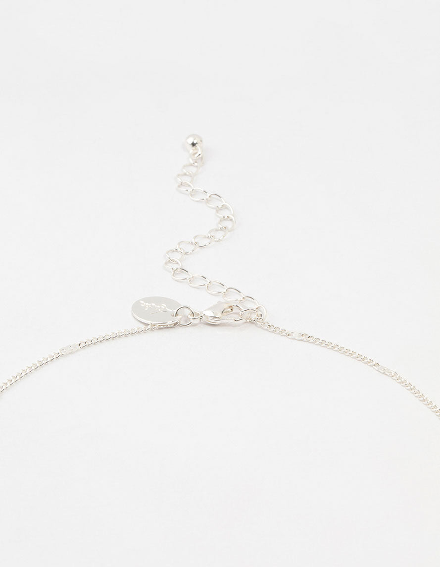 Silver Cubic Zirconia Donut Pendant Necklace & Earrings Set
