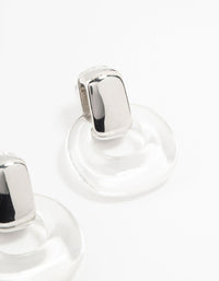 Silver Acrylic Stud Earrings - link has visual effect only