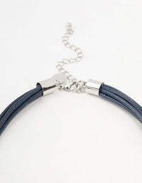 Silver 3 Row Ball Cord Necklace - link has visual effect only
