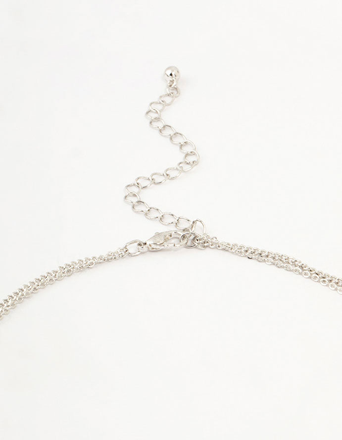 Antique Silver Dagger & Heart Layered Necklace