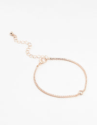 Rose Gold Plated Pave & Round Cubic Zirconia Bracelet - link has visual effect only