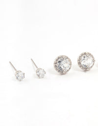 Multiple Cubic Zirconia Ant Stud Earrings Pack - link has visual effect only