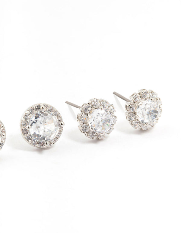 Multiple Cubic Zirconia Ant Stud Earrings Pack