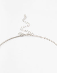 Silver Emerald Cubic Zirconia  Lariat Necklace - link has visual effect only