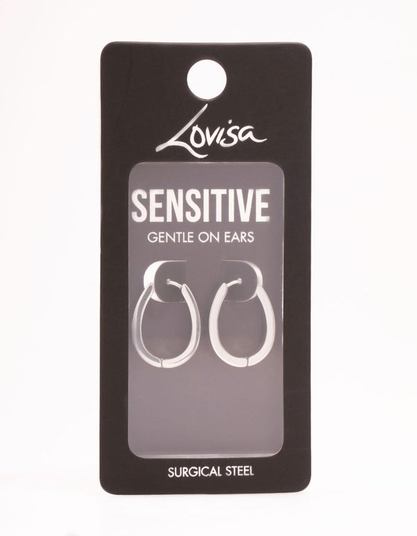 Surgical Steel Large Oval Hoop Earrings