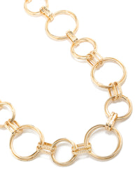 Large Gold Mixed Circle Link Belt - link has visual effect only