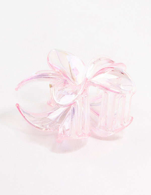 Pink Plastic Frangipani Claw Clip