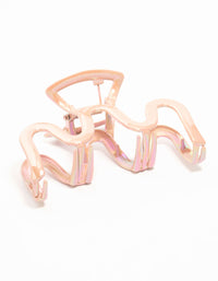 Pink Coated Metal Wavy Irregular Claw Clip - link has visual effect only