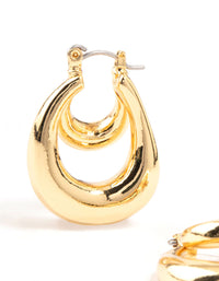 Gold Plated Double Hoop Earrings - link has visual effect only