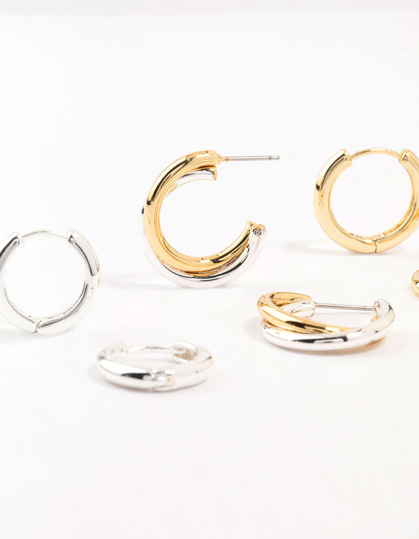 Mixed Metals Clean Hoops 3-Pack