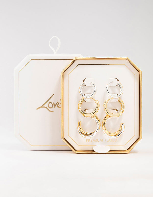 Mixed Metals Clean Hoops 3-Pack