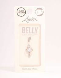 Surgical Steel Cubic Zirconia Planet Belly Bar - link has visual effect only