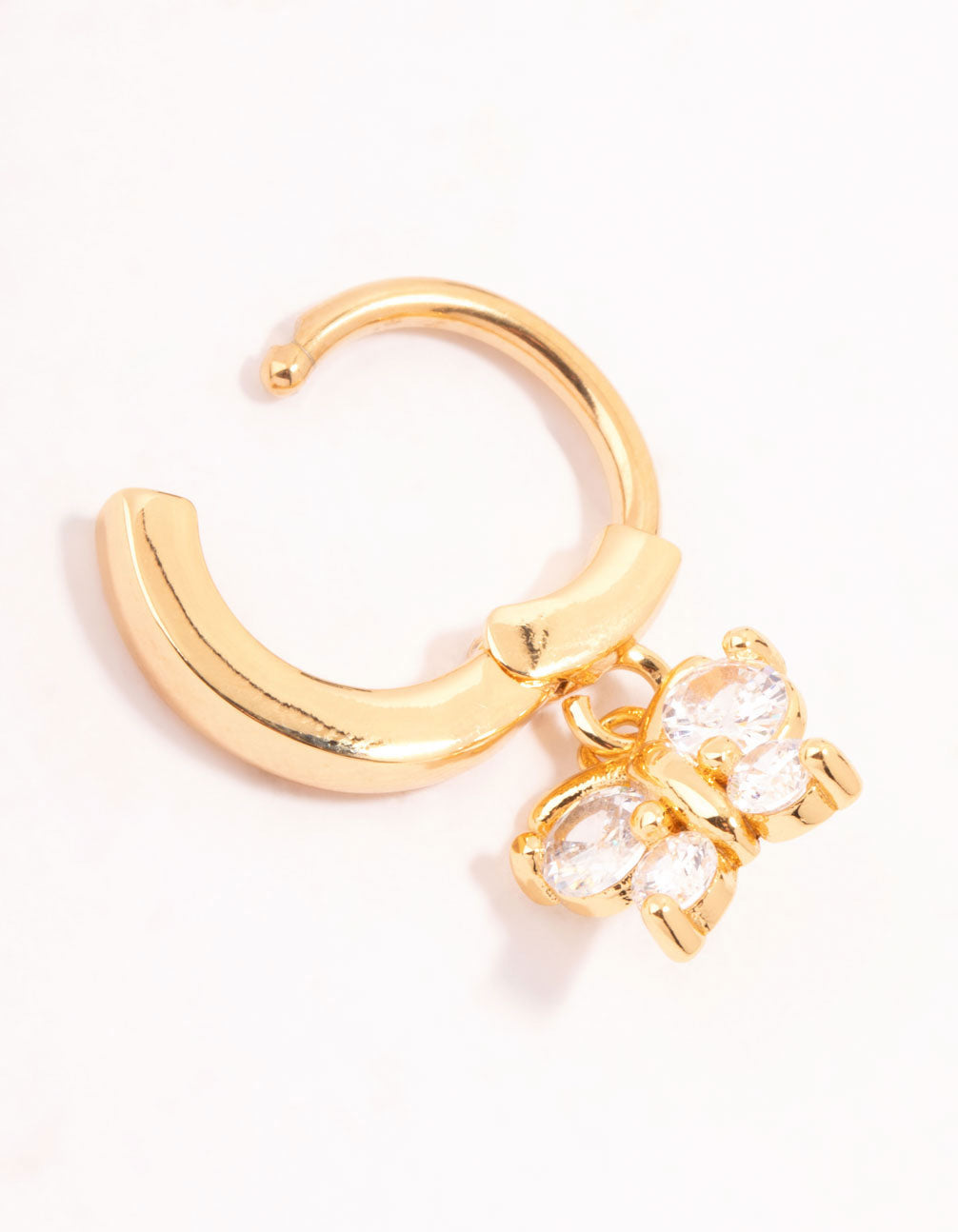 Gold Plated Surgical Steel Butterfly Drop Clicker Belly Bar