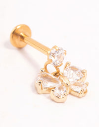 Gold Plated Titanium Cubic Zirconia Butterfly Flat Back - link has visual effect only