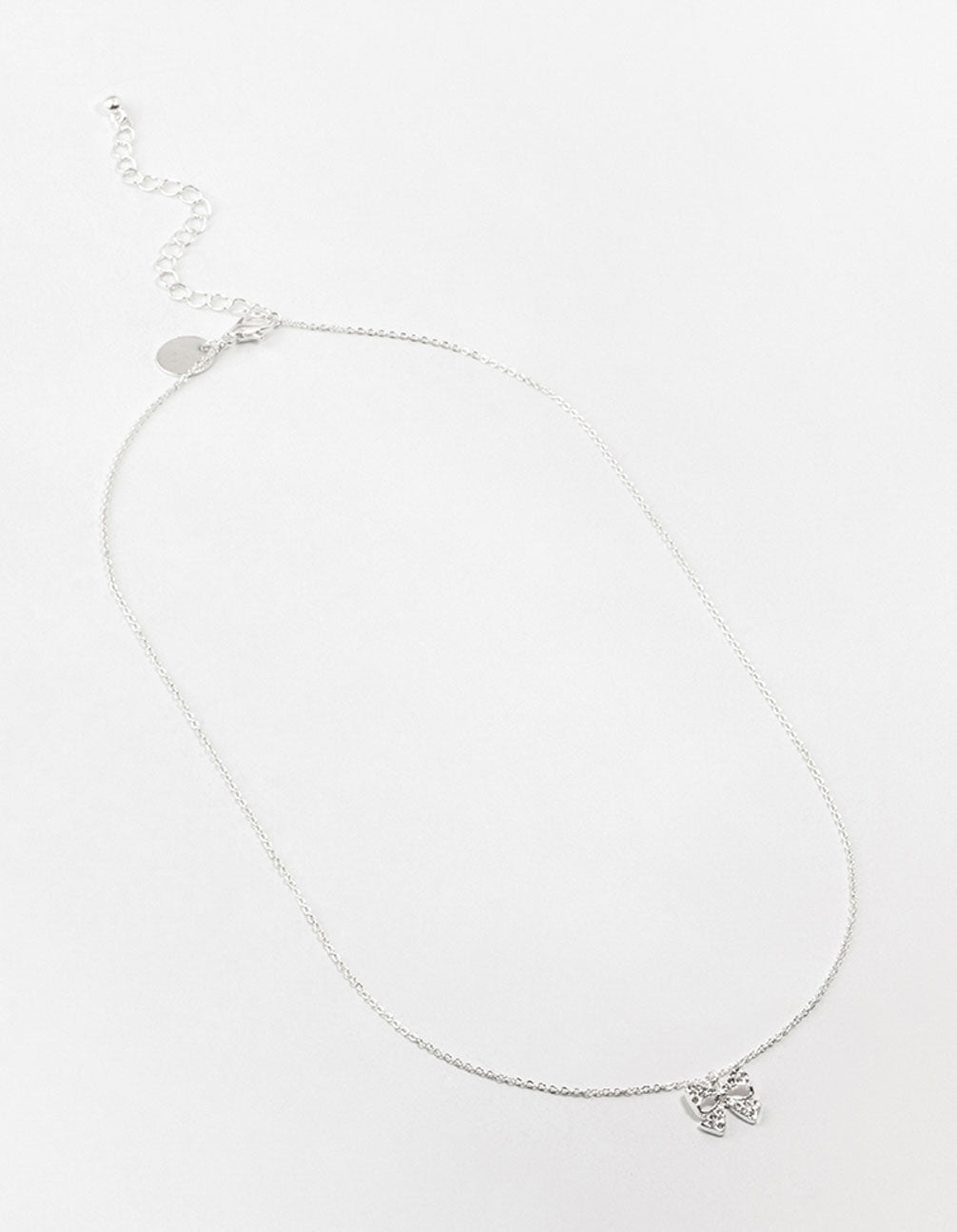 Silver Bling Bow Neckalce