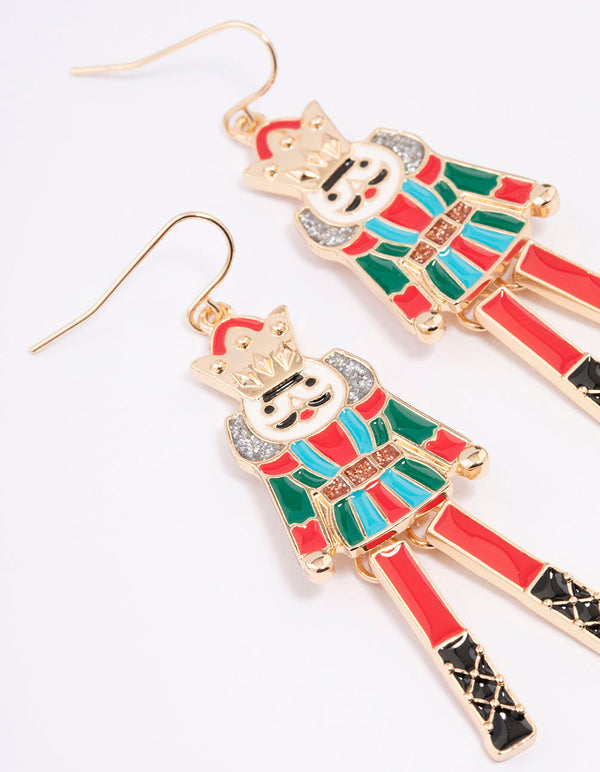Red Nutcracker Drop Earrings