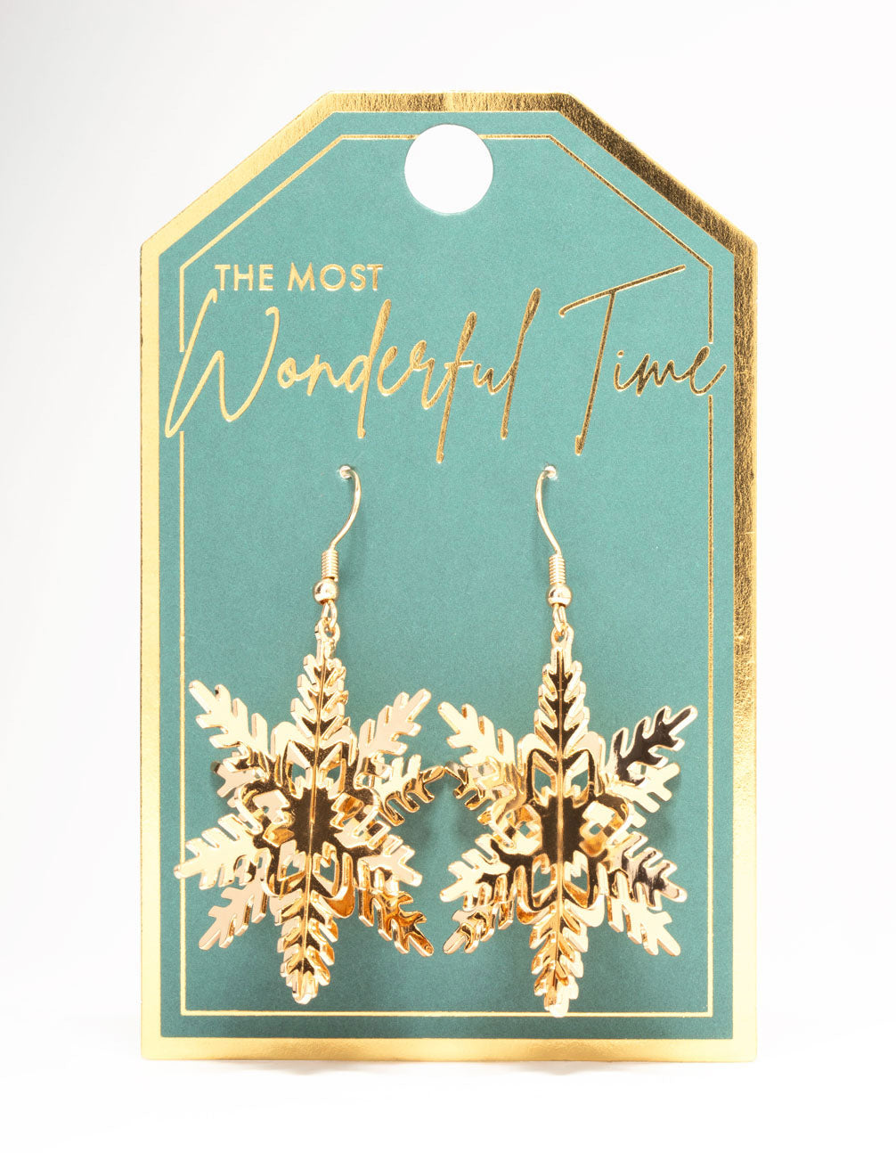 Gold Snowflake Drop Earrings