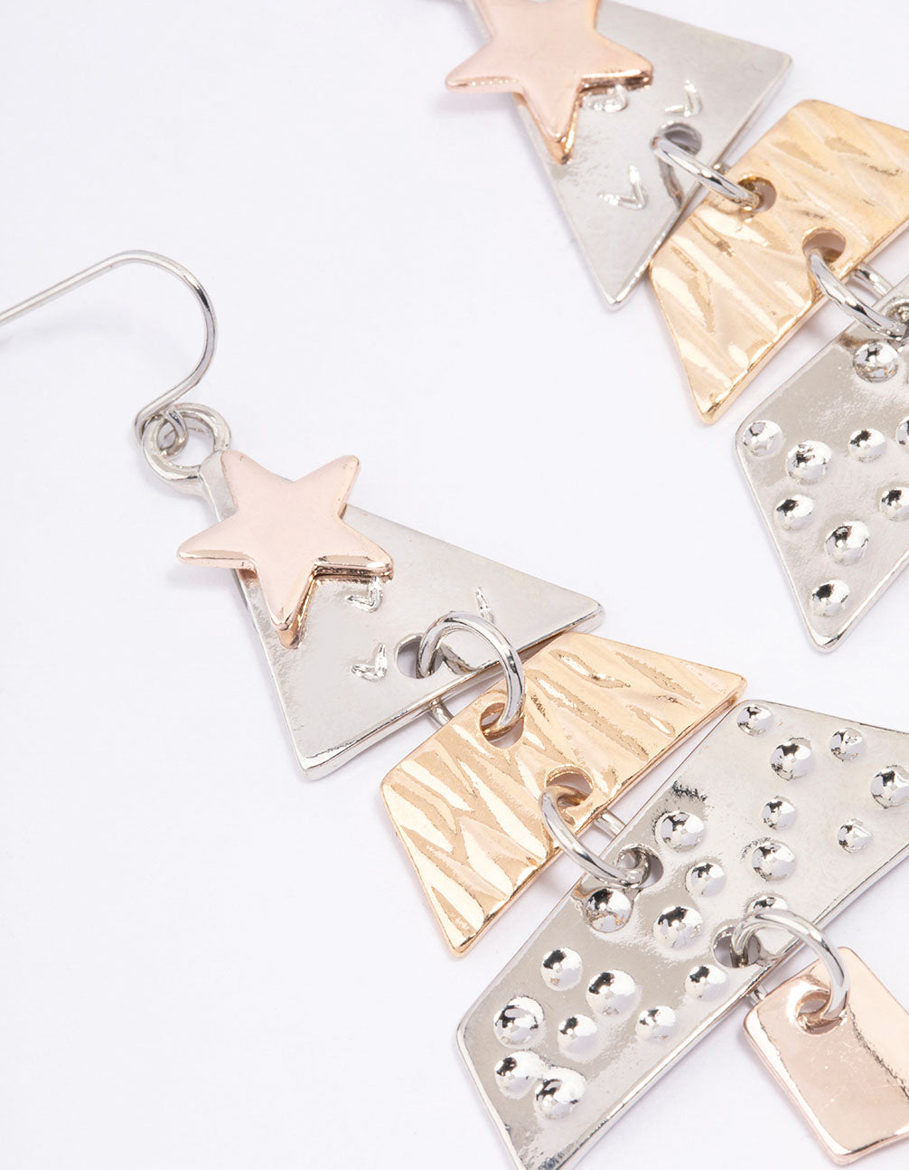 Mixed Metals Tree Drop Earrings