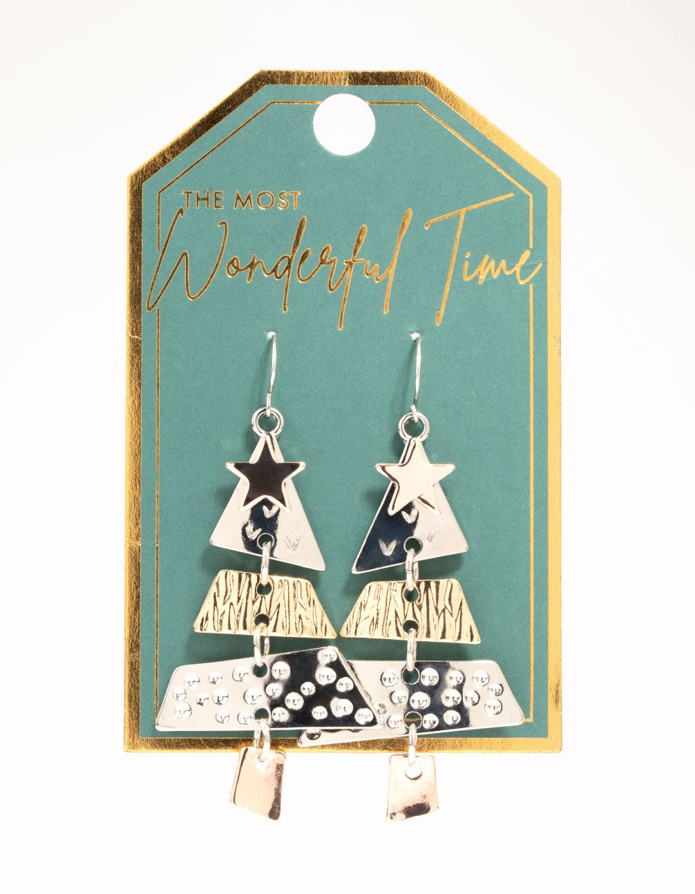 Mixed Metals Tree Drop Earrings