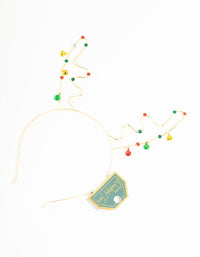 Gold Jingle Bells Reindeer Headband - link has visual effect only