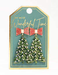 Green Christmas Tree Drop Earrings - link has visual effect only