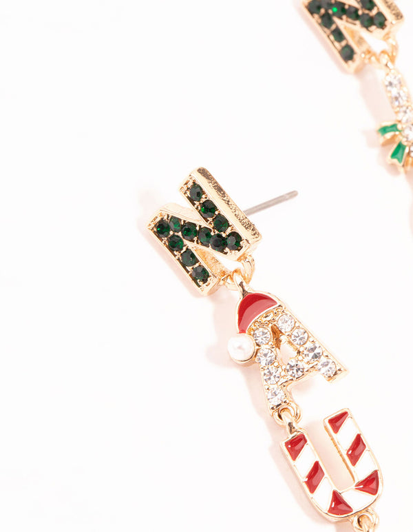 Gold Naughty & Nice Drop Earrings