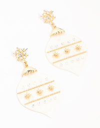 White Acrylic Bauble Drop Earrings - link has visual effect only
