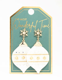 White Acrylic Bauble Drop Earrings - link has visual effect only