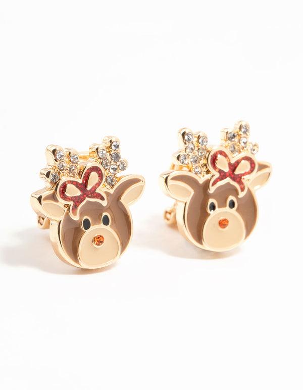 Santa, Reindeer & Tree Clip On Earrings 3-Pack