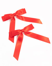 Red Double Loop Fabric Bows 2-Pack - link has visual effect only