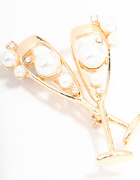 Gold Champagne Glass Brooch - link has visual effect only