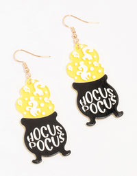 Black & Yellow Acrylic Hocus Pocus Drop Earrings - link has visual effect only