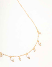 Gold Diamante & Pearl Droplet Necklace - link has visual effect only