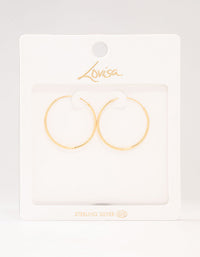 Gold Plated Sterling Silver Textured Hoop Earrings - link has visual effect only
