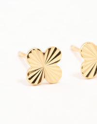 Gold Plated Sterling Silver Ribbed Flower Stud Earrings - link has visual effect only