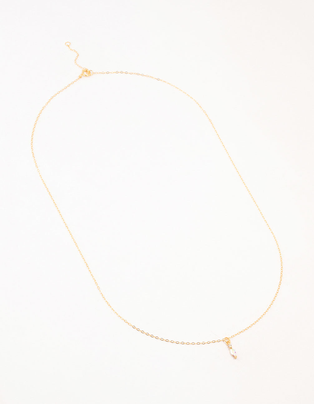 Gold Plated Sterling Silver Marquise Pendant Necklace