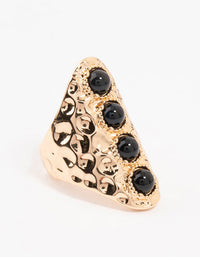 Black & Gold Molten Linear Ring - link has visual effect only