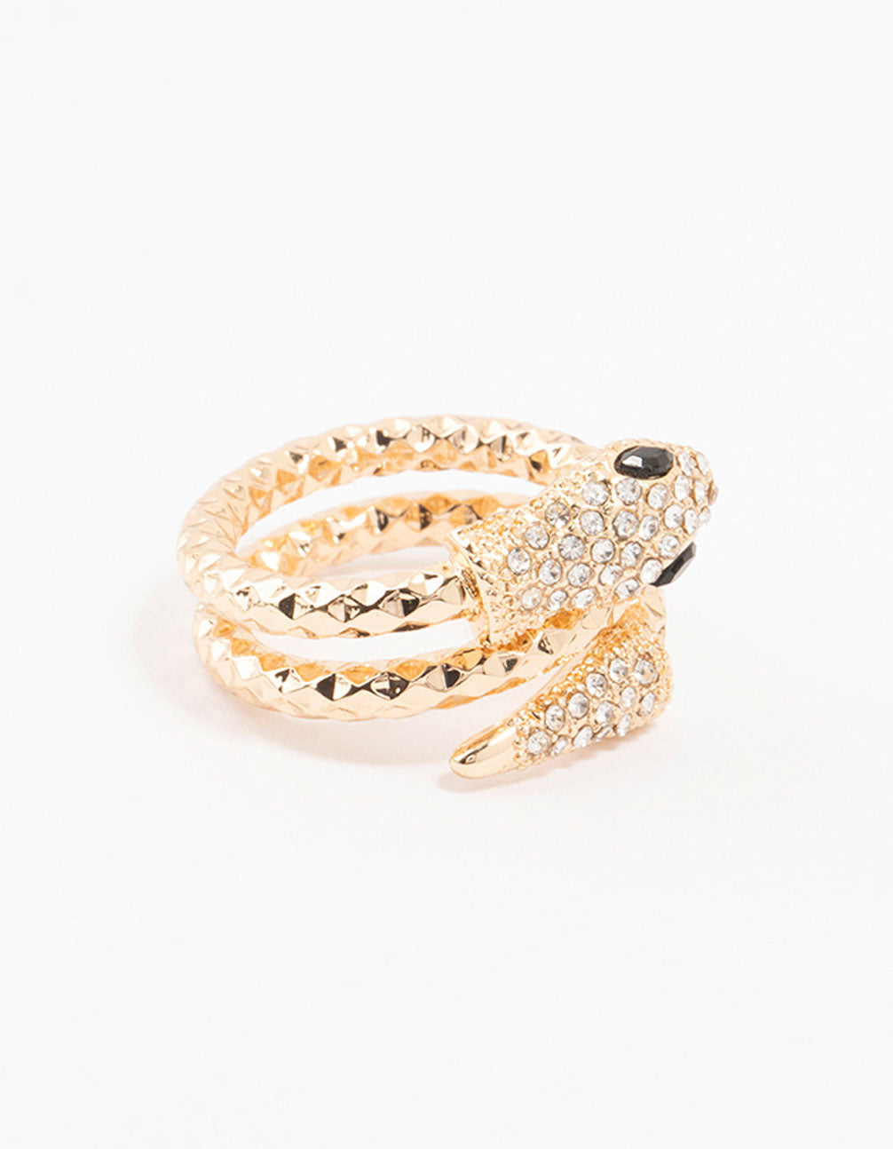 Gold Plated Bling Snake Wrapped Ring