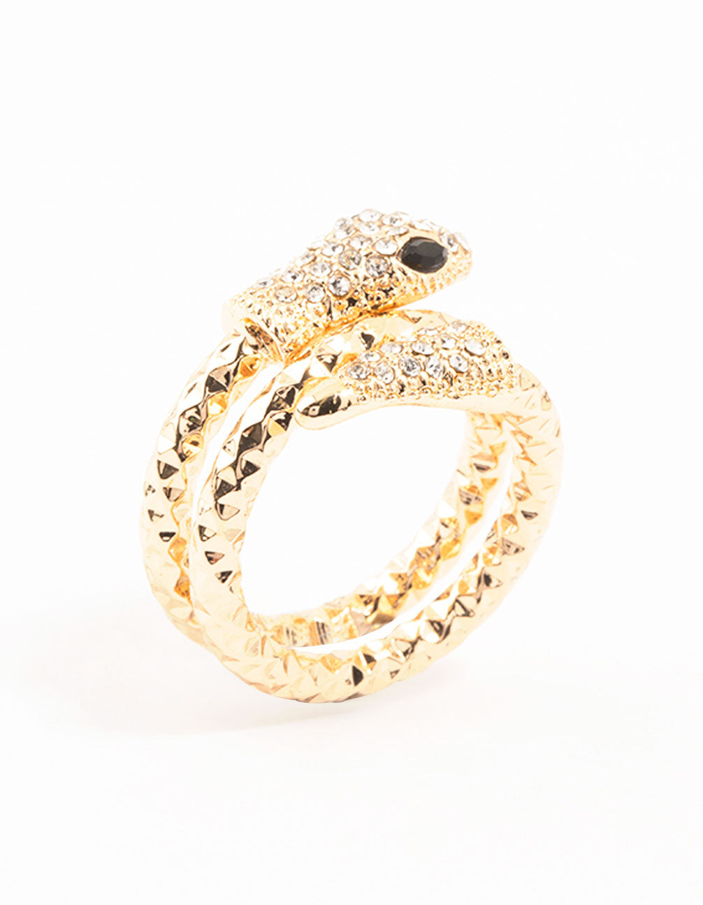 Gold Plated Bling Snake Wrapped Ring