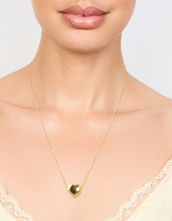 Waterproof Gold Plated Stainless Steel Pendant Heart Necklace