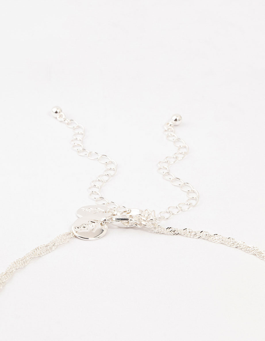 Silver Plated Mary Hammered Cross Necklaces 2-Pack