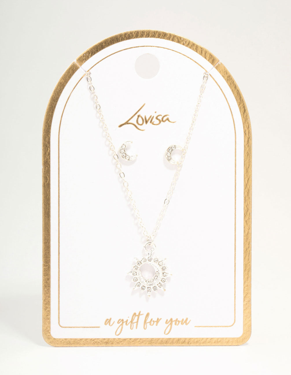 Silver Diamante Celestial Necklace & Earring Sets