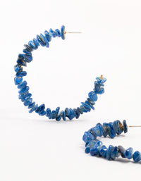 Blue Genuine Shell Large Hoop Earrings - link has visual effect only