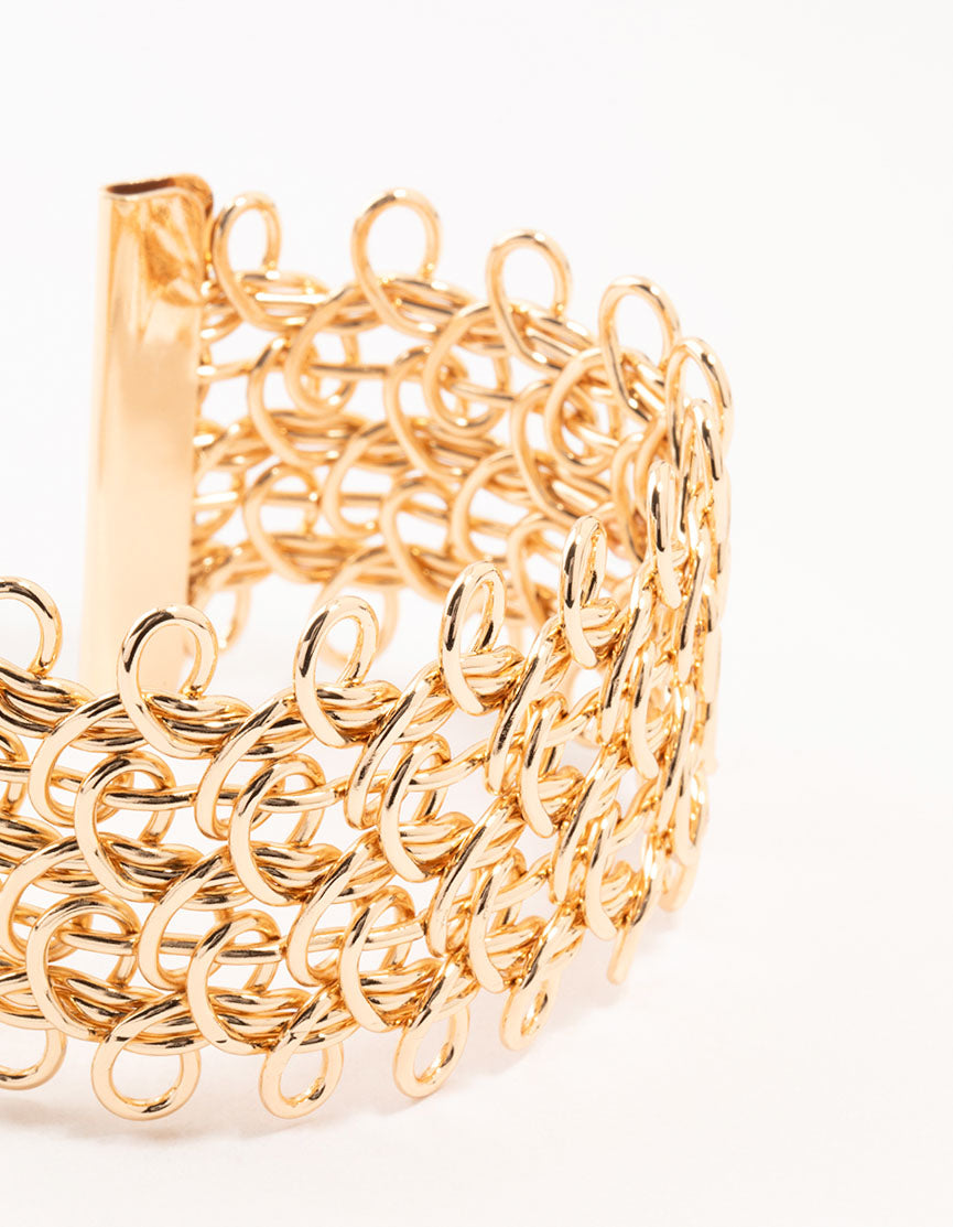 Gold Looped Wrist Cuff