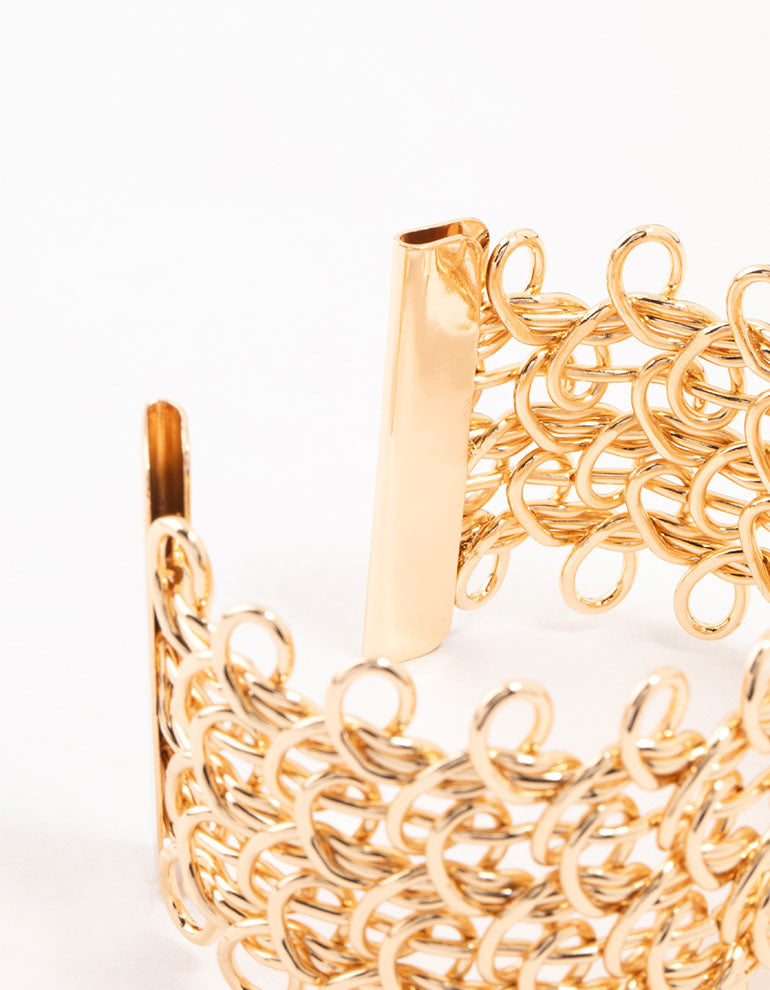 Gold Looped Wrist Cuff
